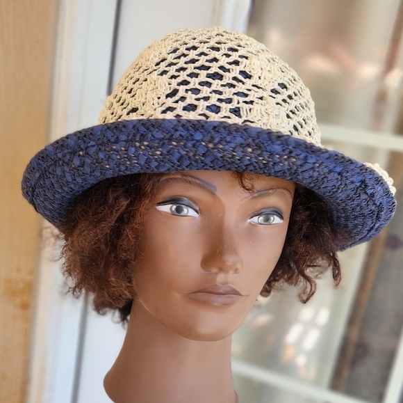 Anthropologie PINS AND NEEDLES Crochet & Straw Hat - Picture 2 of 7